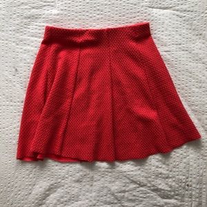 Bright Red Textured Skirt